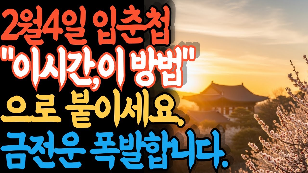 입춘첩 제대로 붙이는 법 2026 | 절입시간 놓치면 안되는 이유 | 현관 풍수 돈복 들어오는 방법