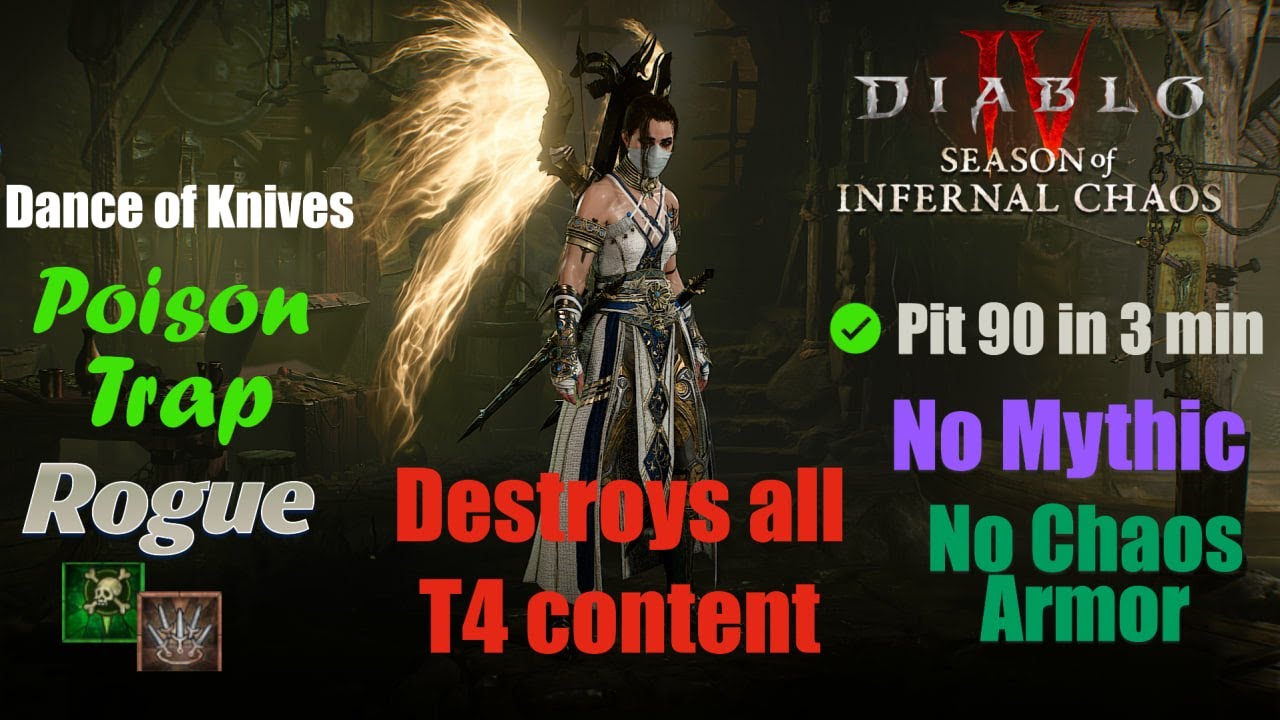 DoK Poison Trap Rogue Build (No Mythic and Chaos Armor) - Diablo 4 Season 10