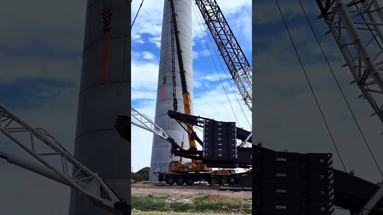 How Powerful Is This Giant Crane Wind Turbine Crane Mast Lift