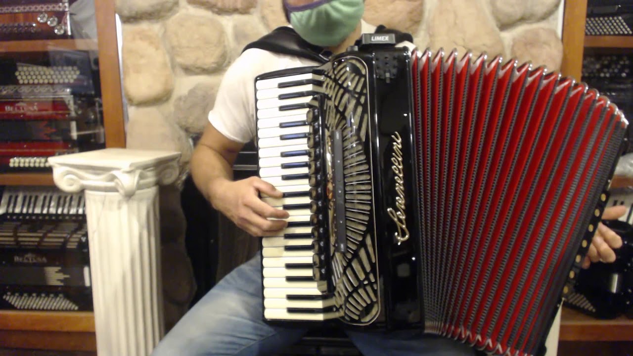 4530 - Black Serenellini Balkan Professional Piano Accordion LMMH 41 120 Limex Midi $4999