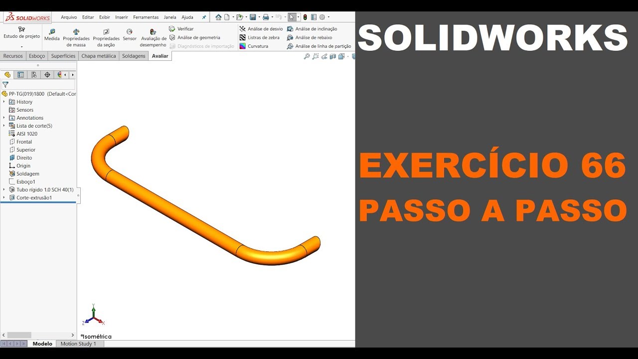SOLIDWORKS | EXERCÍCIO 66 - PASSO A PASSO | TUBO COM COMPONENTE ESTRUTURAL #solidworks