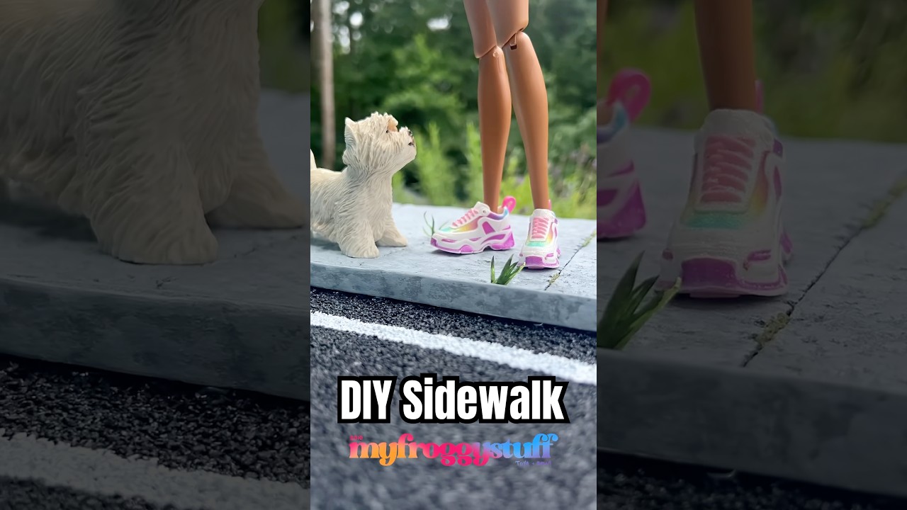 Making a Mini Sidewalk | Realistic Barbie Doll Crafts | I Make Stuff | 1/6 Scale Diorama