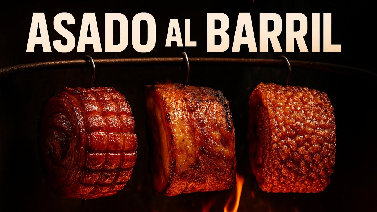 ASADO AL BARRIL 🔥🥓 Chicharrón, Panceta y Porchetta Ultra Crocante | Sonido Real + Fuego