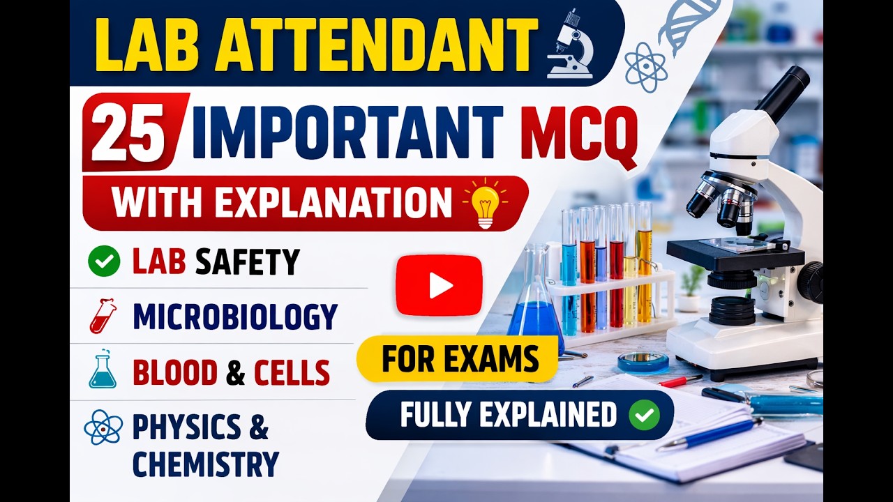 Group 5 Lab Attendant Model Test – 1 | 25 MCQ With Explanation | Free PDF | MPESB Group 5 2026