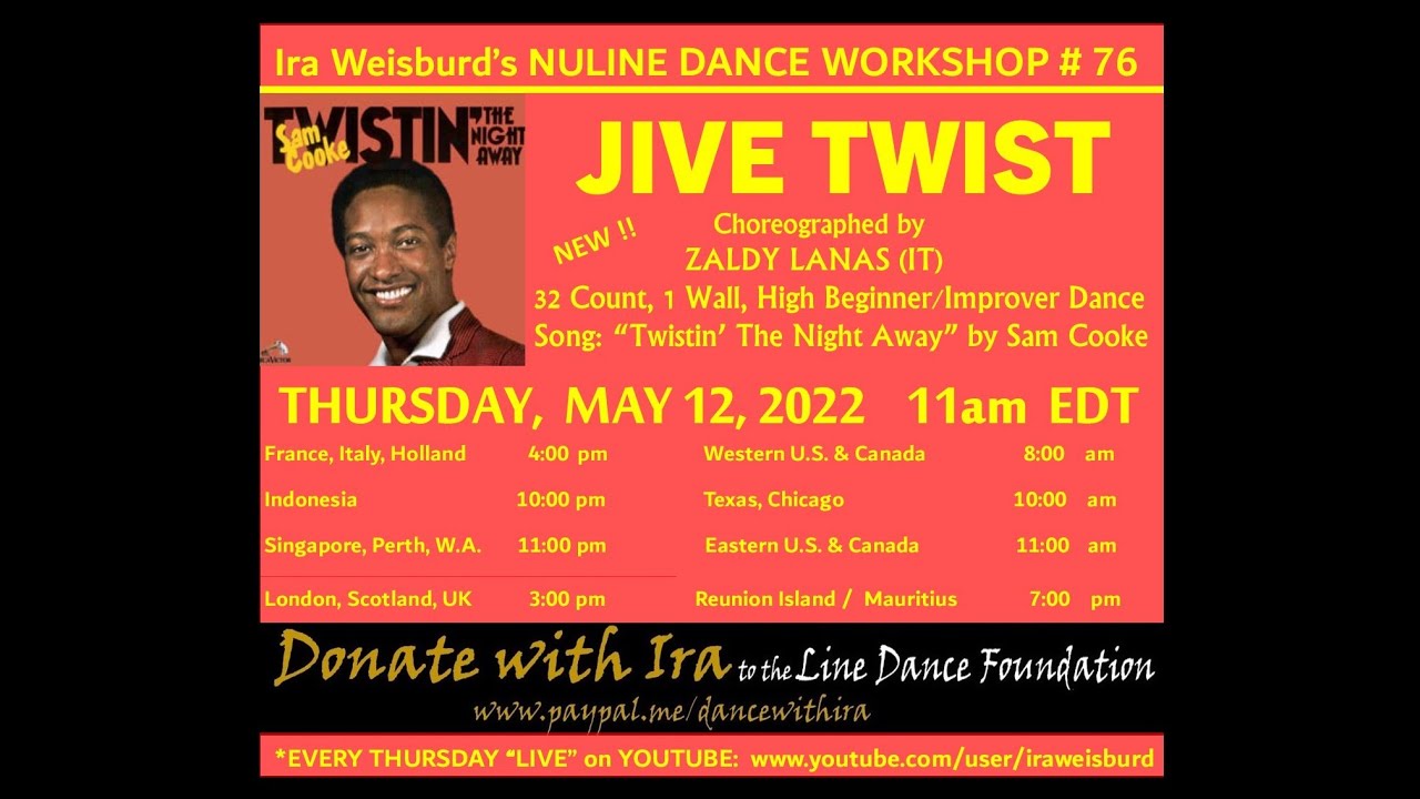 NULINE DANCE WORKSHOP #74:  05.12.22 JIVE TWIST by Zaldy Lanas with Ira Weisburd
