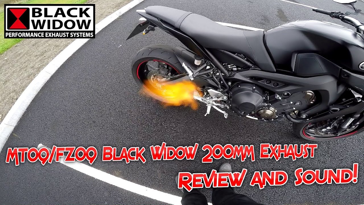 #186 MT09/FZ09 Black Widow 200mm Exhaust Review and Sound!