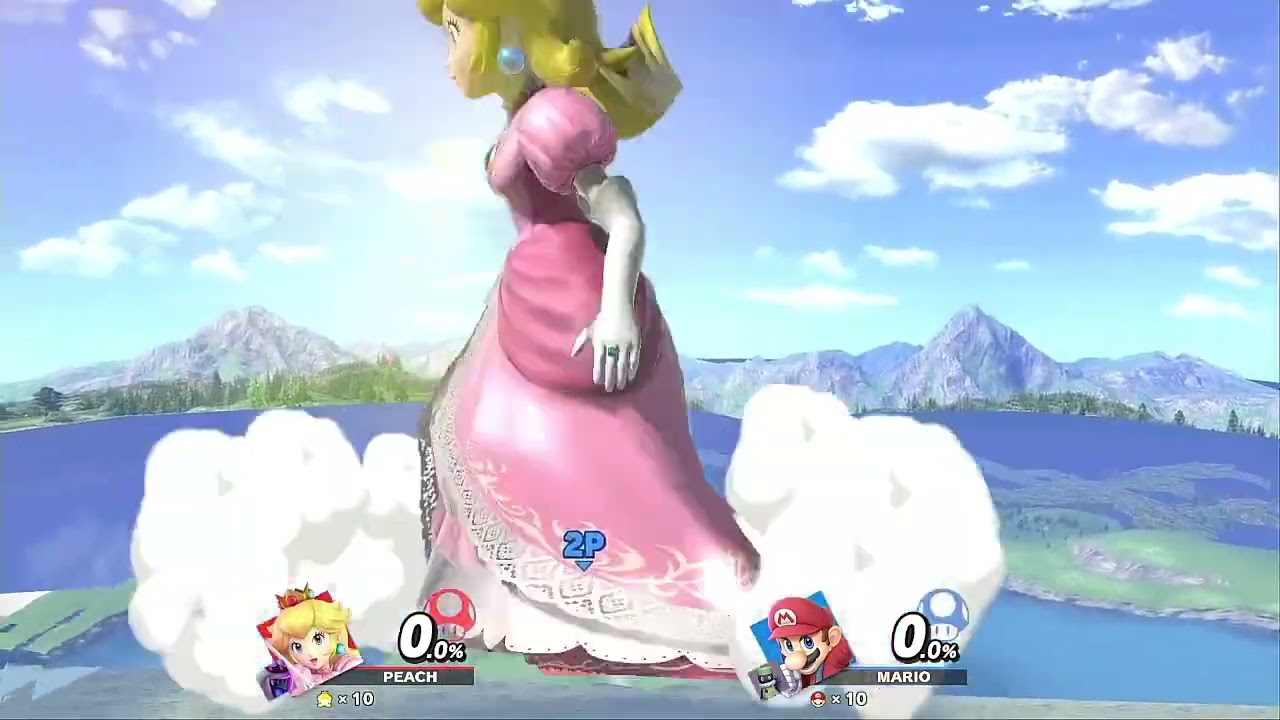 💕Super Smash Bros Ultimate Giantess Princess Peach VS Mario💕