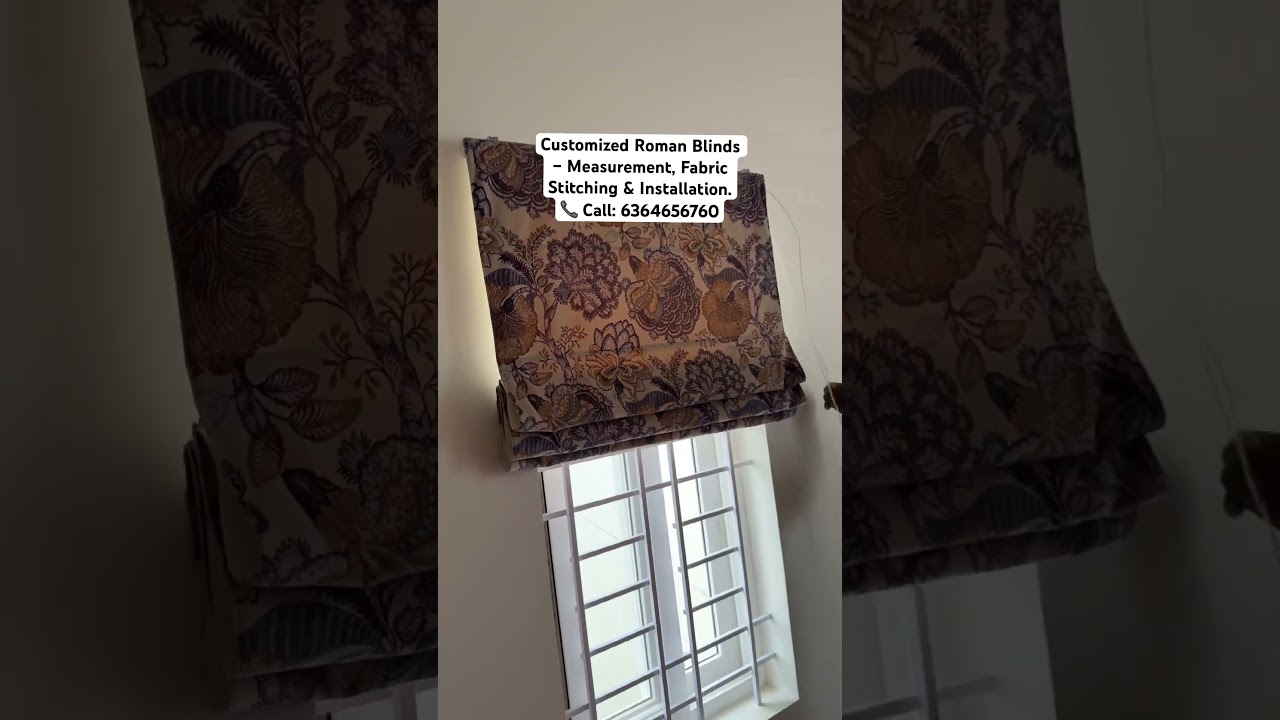 Customized Roman Blinds Measurement, Fabric Stitching & Installation.📞 Call: 6364656760 #ytshorts