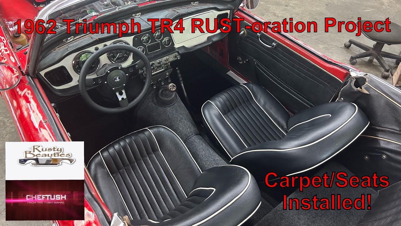 1962 Triumph TR4 RUSToration Project, Carpet and Seat Installation