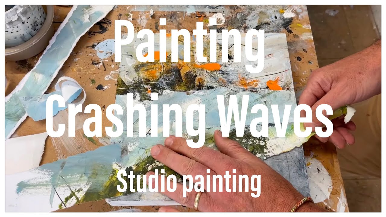 Painting Crashing Waves - Lewis Noble studio painting