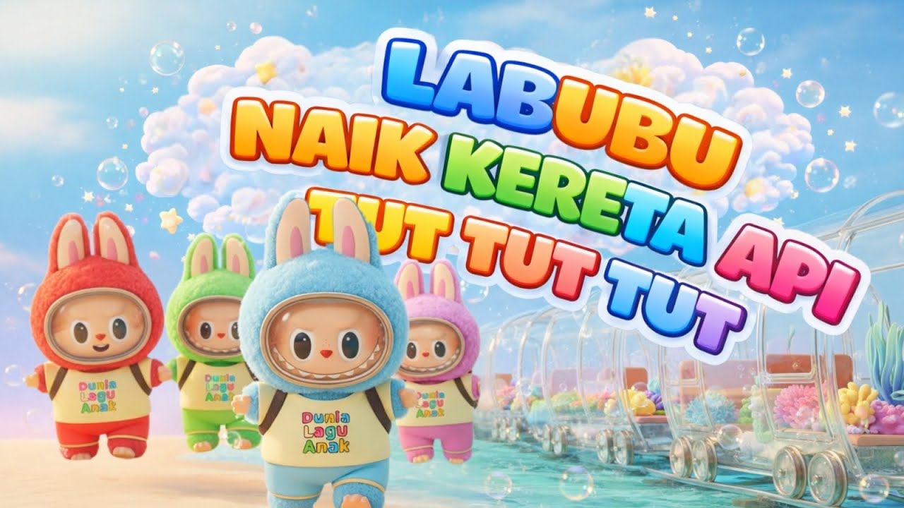 Labubu Naik Kereta Api Tut Tut Tut 🚂  | Lagu anak indonesia | Labubu Biru | Lagu Ceria