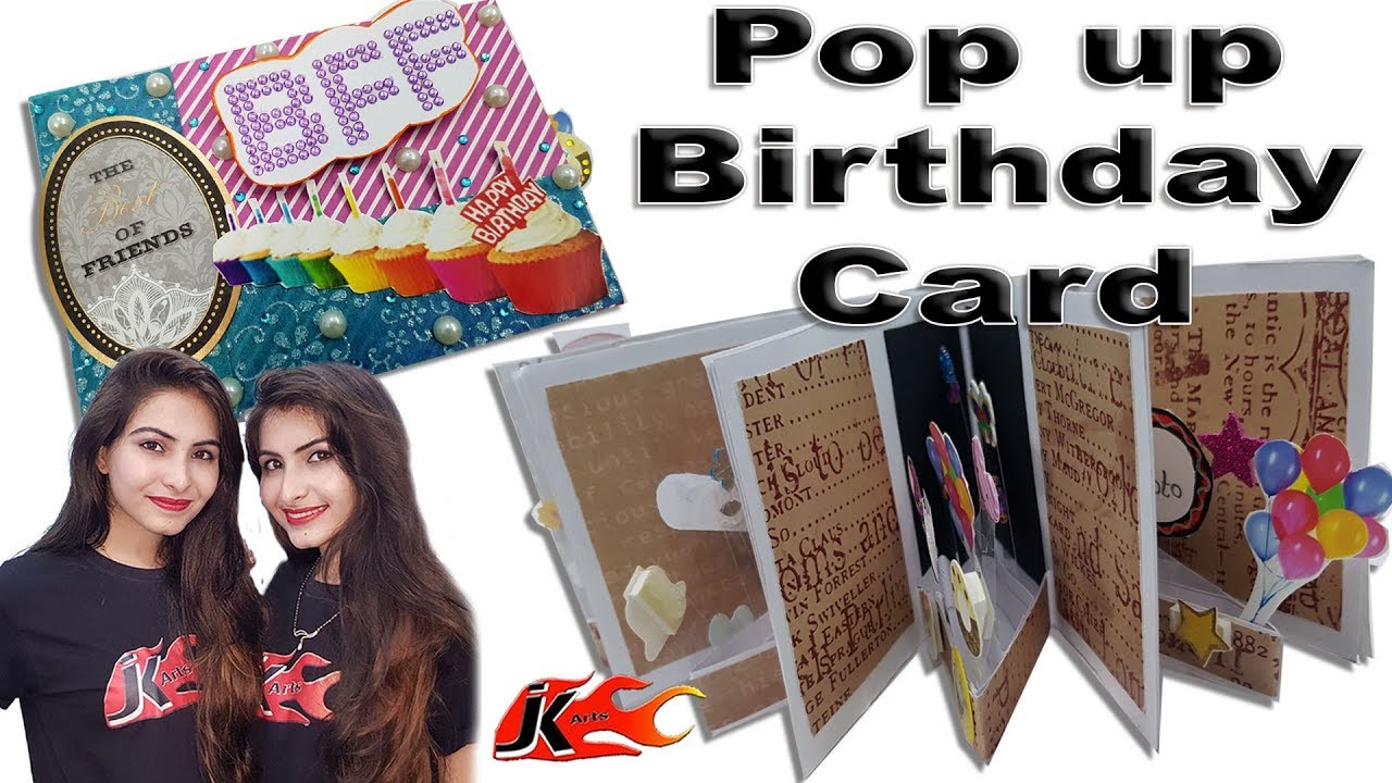 DIY 3D POP UP birthday card Scrapbook - DIY How to make  - JK Arts 1457