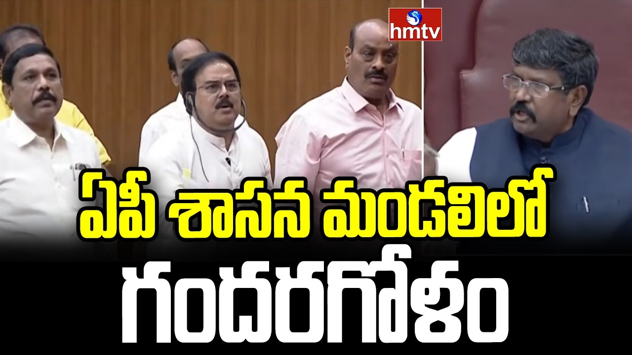 ఏపీ శాసన మండలిలో గందరగోళం | AP Legislative Council | AP Budget Sessions | hmtv