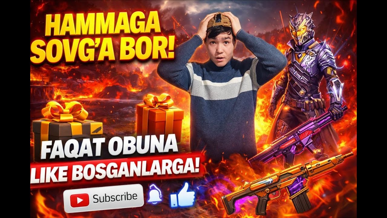 🎁 Free Fire jonli efir | Hammaga PADARKA bor 😈🔥 | #Garenafreefire #shortsff