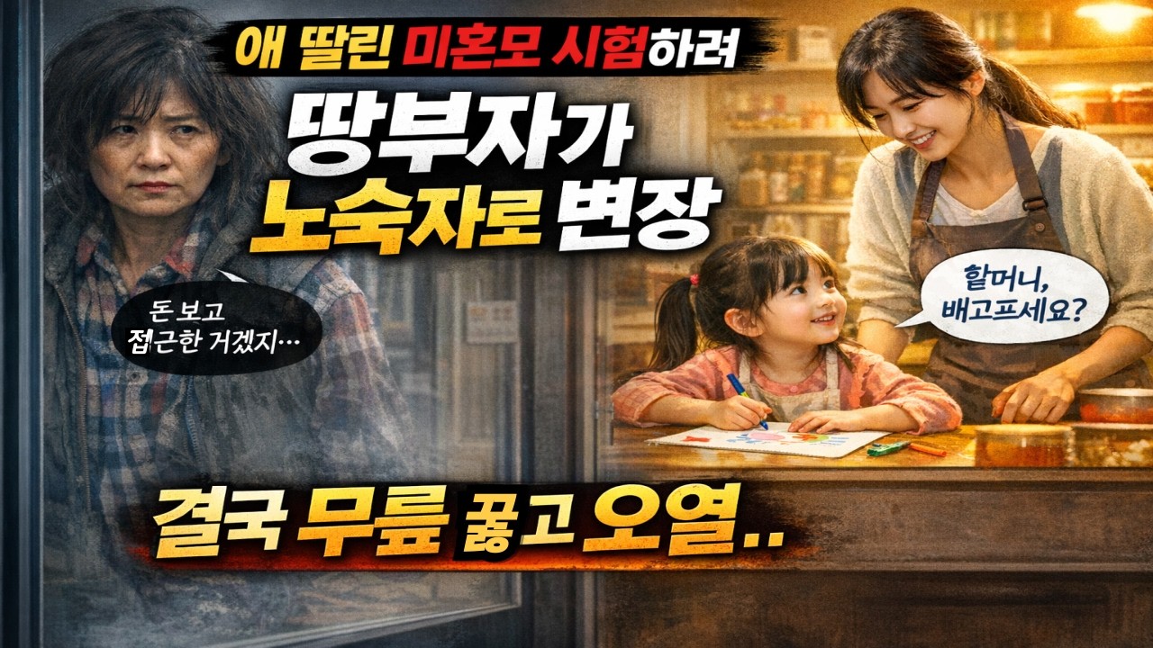 애 딸린 미혼모 시험하려 땅부자 노숙자로 변장, 반찬가게  예비며느리 앞에 결국 무릎꿇고 오열,#감동사연 #기막힌사연 ##강남땅부자 #미혼모 #반전스토리 #가족의의미 #거지변장