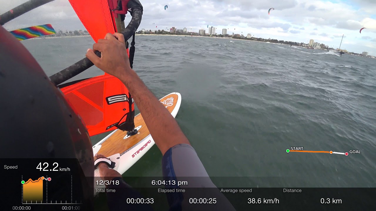 Windsurfing session 2018-03-12