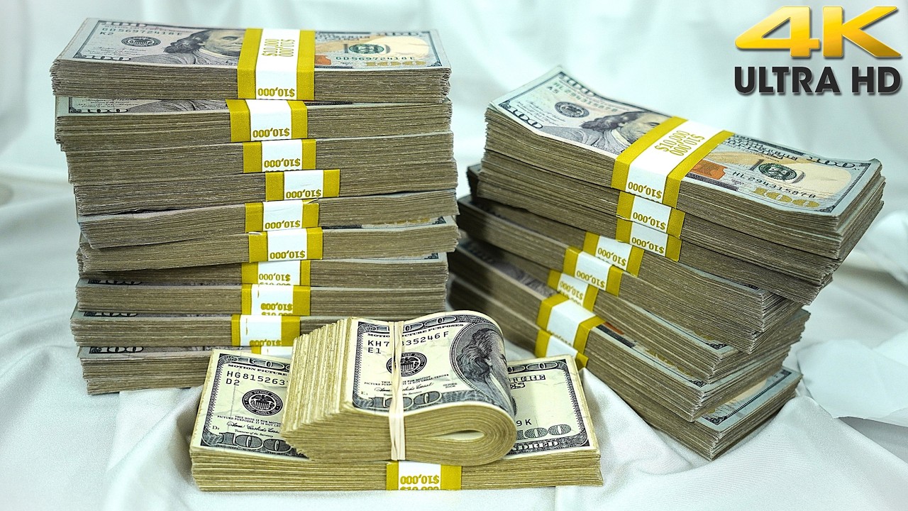 Millionaire Withdraws $200,000 Cash From The Bank ASMR Visualization [4K] ft. RealAged® Prop Money