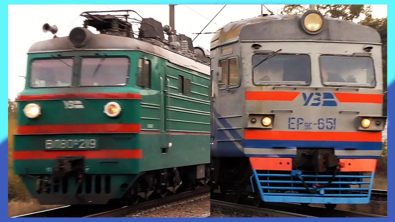 Trains in the railway collection! Поїзди під час руху та на станціях.