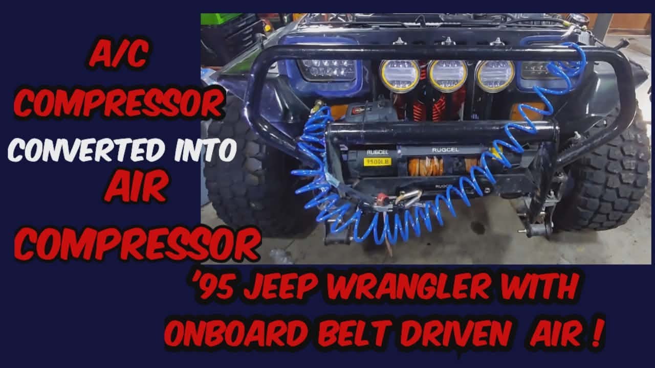 AC Compressor converted to Air Compressor in Jeep Wrangler YJ