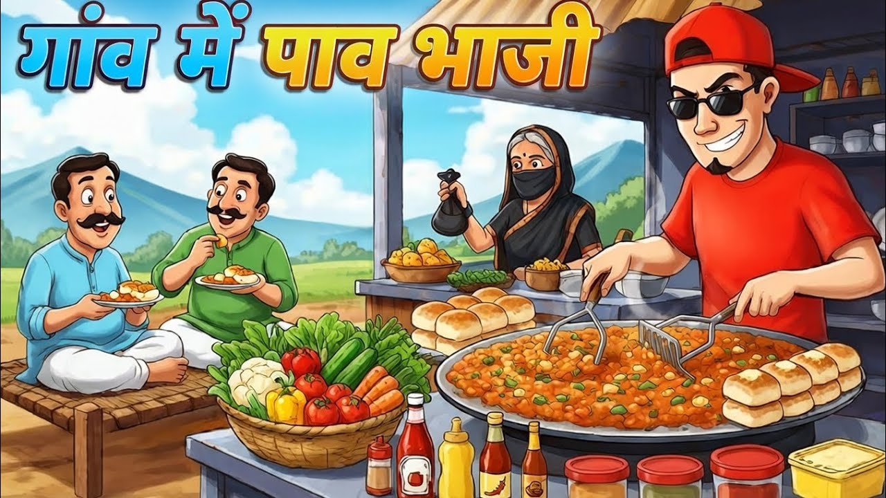 गांव का पाव भाजी GAON KA PAV BHAJI | HINDI KAHANIYA | CARTOON STORY | HINDI STORIES | LALCHI KAHANI