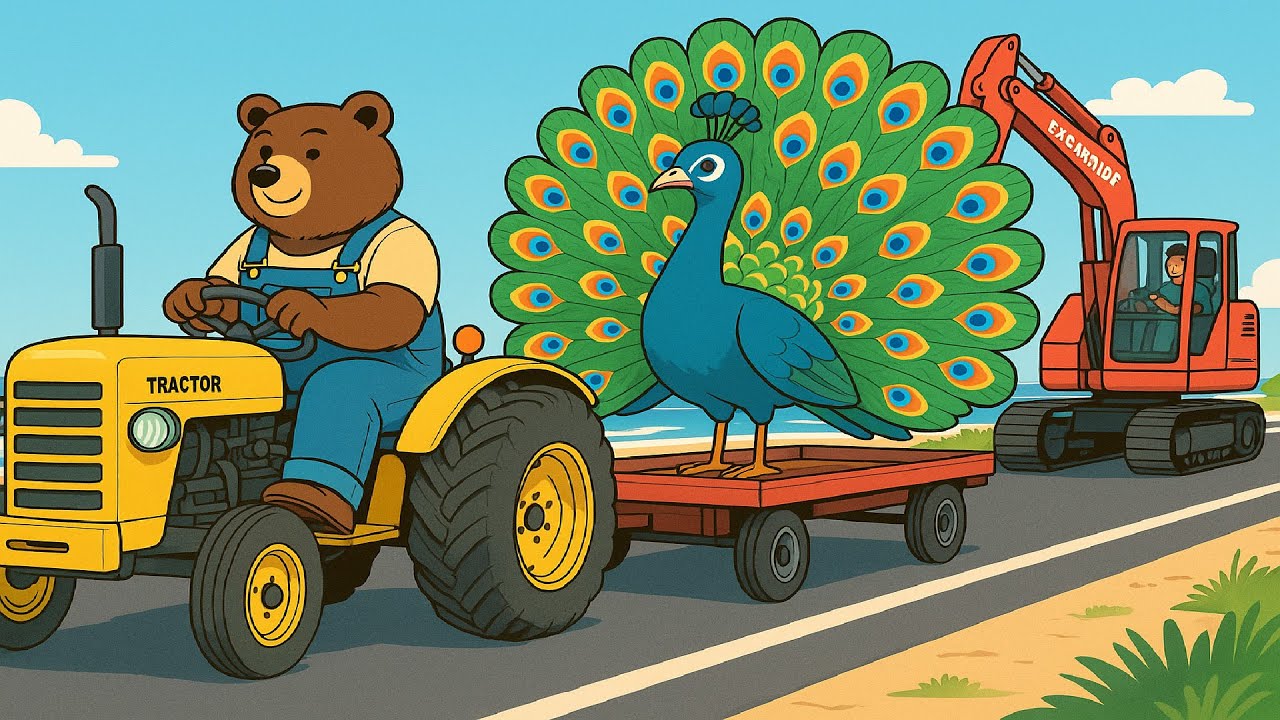 Farmworks: Farmer Bear Transports Peacock and Builds a Cage for It | Vehicles Farm