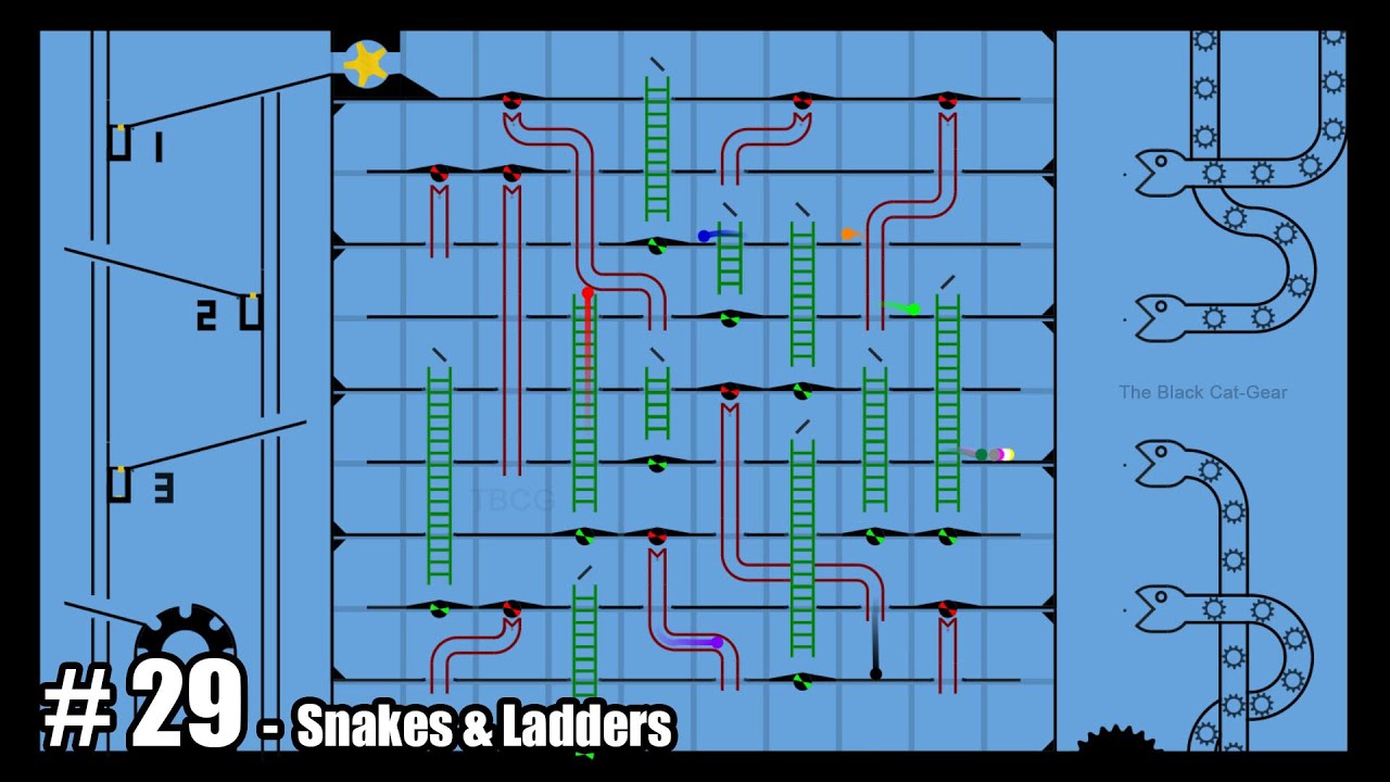 Snakes and Ladders (and Marbles) - Algodoo Marble Race