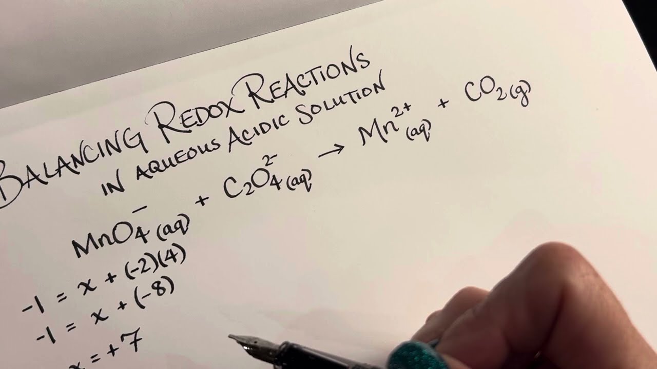 Balance Redox Reactions in Aqueous Solution (ASMR chemistry lesson)