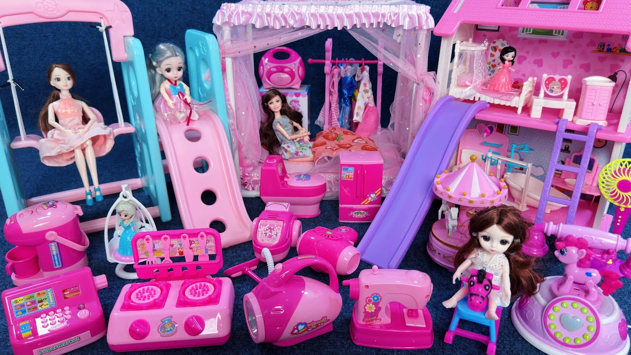 12 Minutes Satisfying with Unboxing Barbie Princess Villa and Swing Slide Playset ASMR｜Review Toys