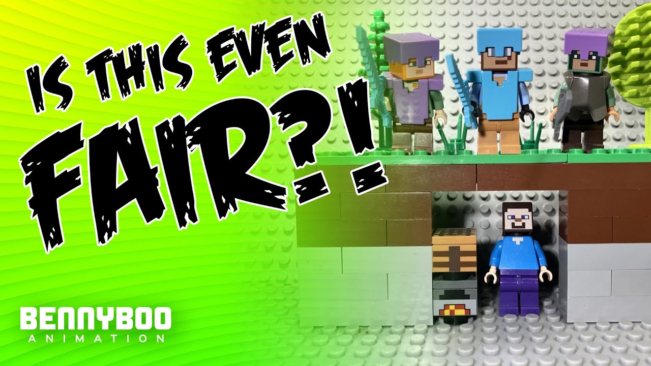 Minecraft Speedrunner vs. 3 Hunters (LEGO Stop Motion)