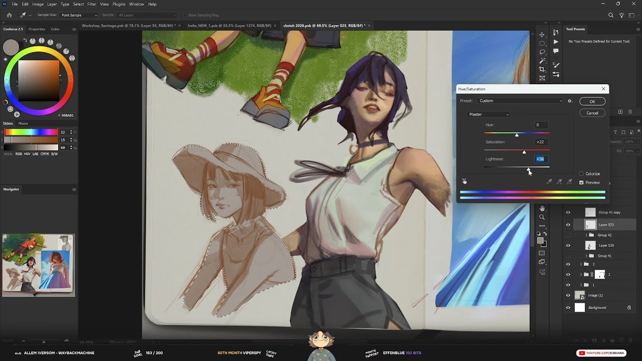 January 13, 2026 [Sketching and Irelia Splashart] Digital Painting, Photoshop