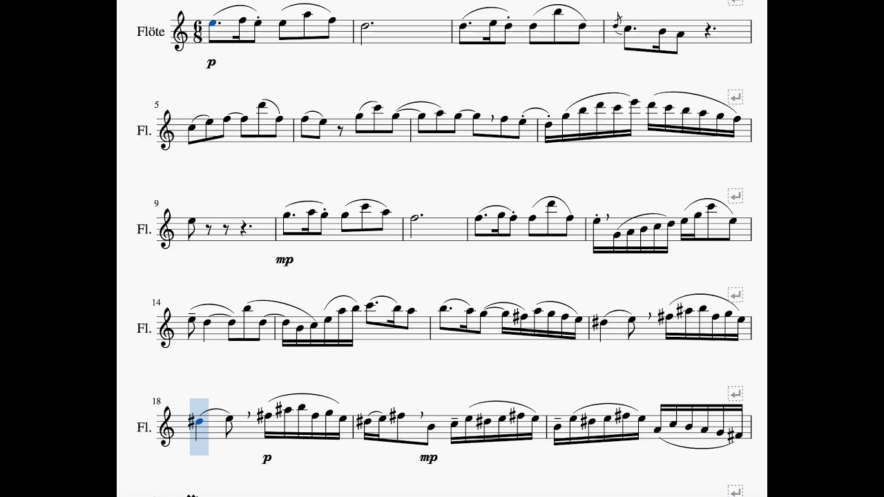 Siciliano, BWV 1031 (J.S.Bach) - Duet for Flute & Guitar - Backing Track for Flute with Score