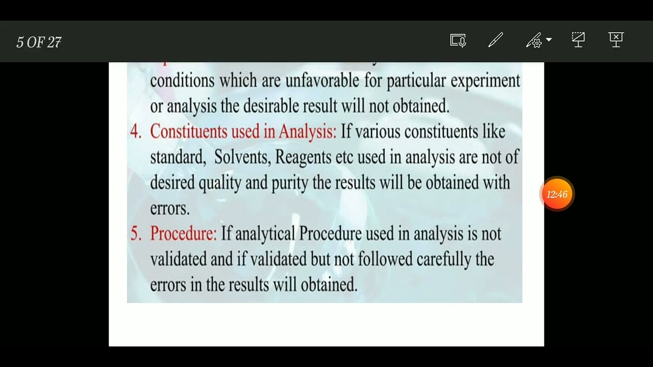 Errors, Pharmaceutical inorganic chemistry, Pharm D 1 st Year