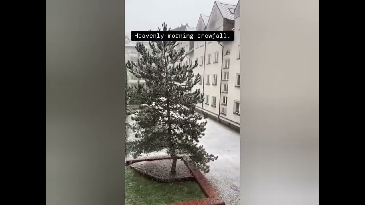 Snowfall in Warsaw Poland 