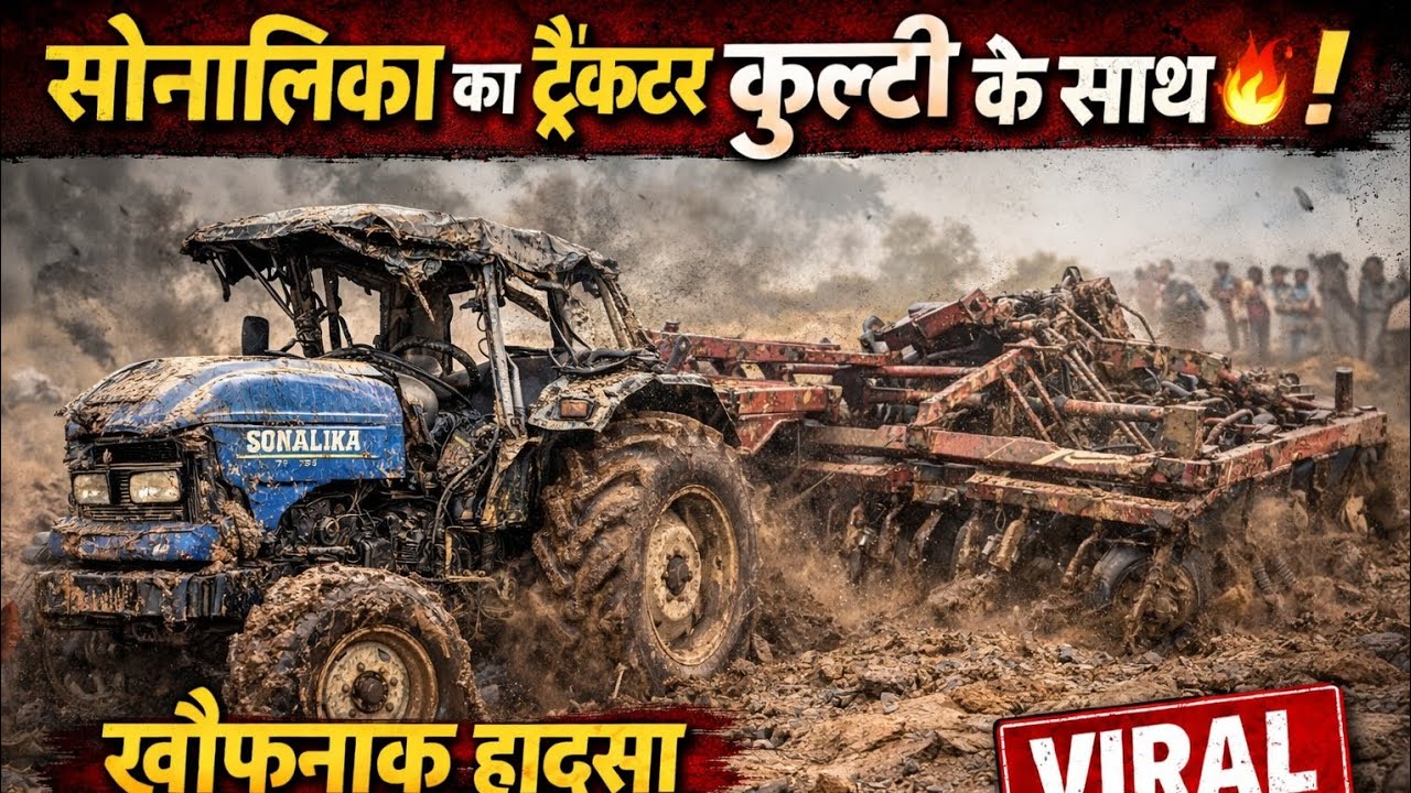 सोनालिका ट्रैक्टर का खतरनाक कांड 😱कुदाल के साथ ऐसा टकराया कि पूरा इलाका दहल गया!