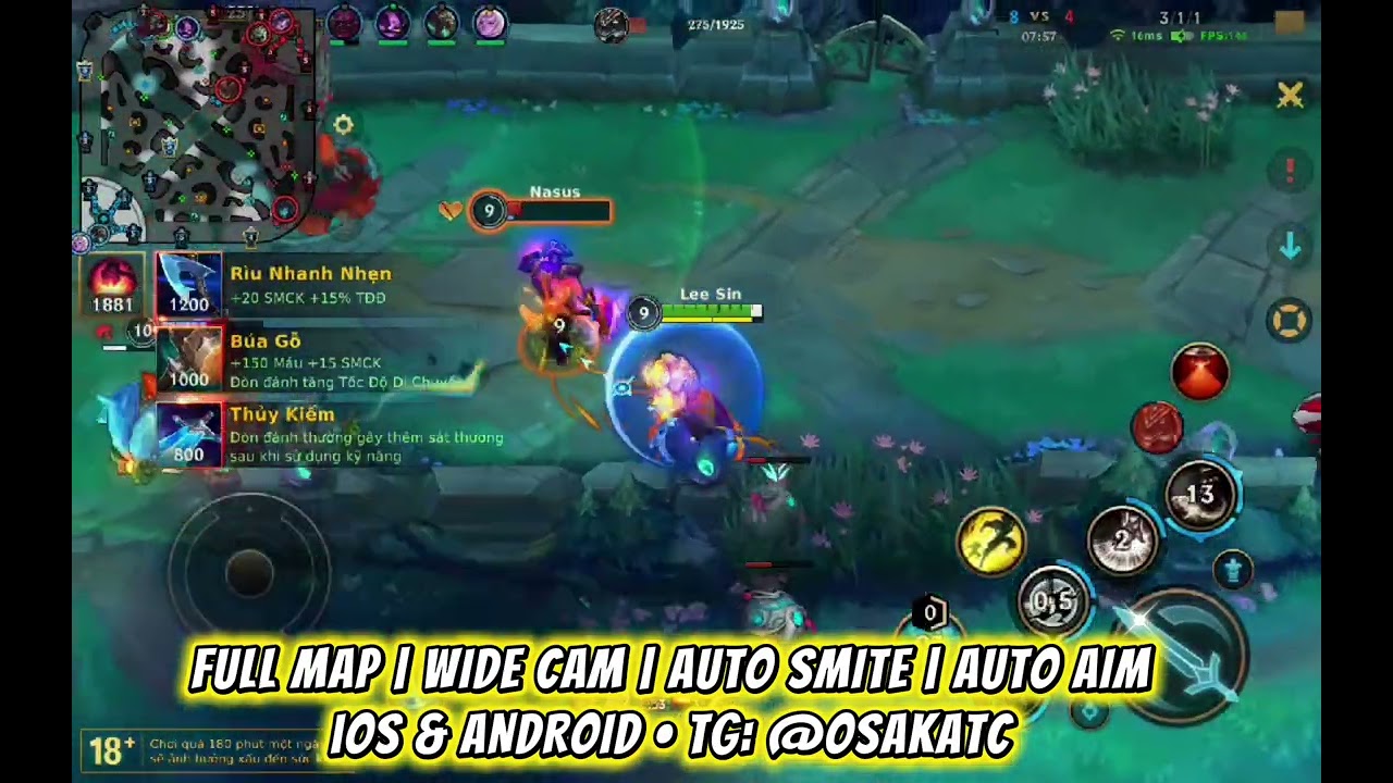 Wild Rift Full Map 🔥 Auto Smite &bull; Auto Aim &bull; Wide Cam | iOS/Android 7.3