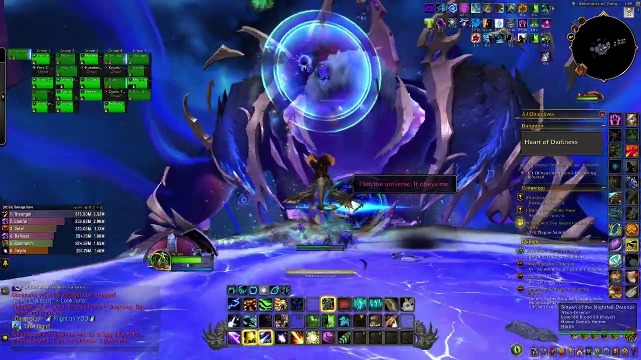 World of Warcraft – LFR Raid: Dimensius | Manaforge Omega | Balance Druid (No Commentary)