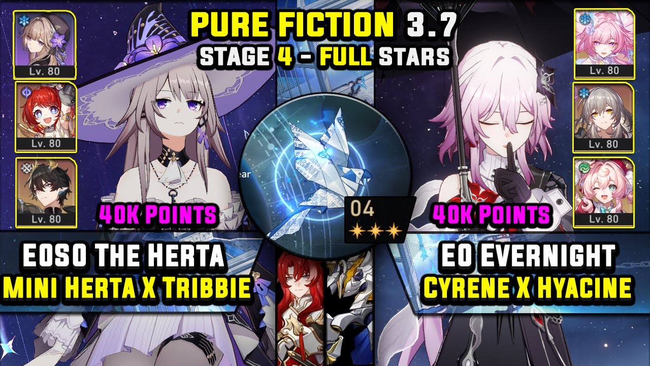 E0 The Herta Carry & E0 Evernight Carry W/ Cyrene (3 Stars) Pure Fiction 4 Honkai Star Rail 3.7