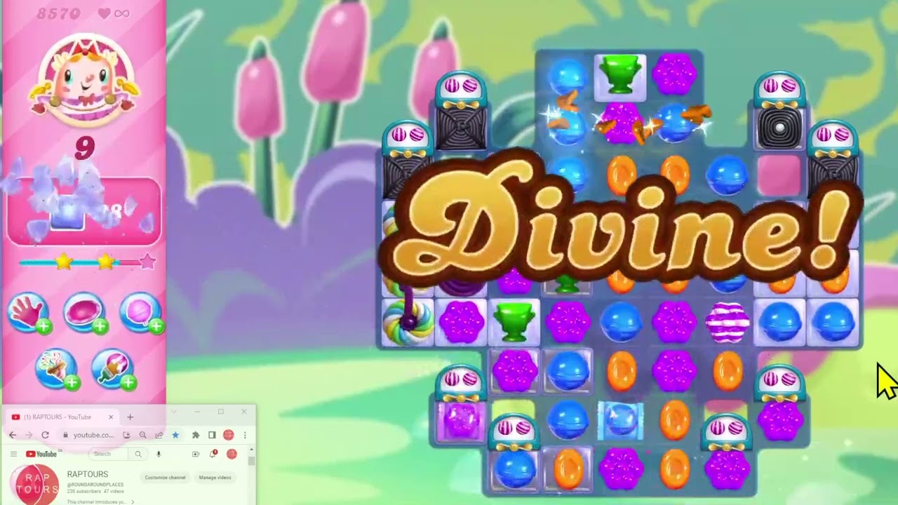 Candy Crush Saga CANDY CUP Level 8570 NO BOOSTERS Combolicious!