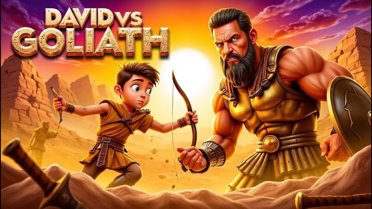 Histórias e Desenhos Bíblicos Infantil, Davi e Golias