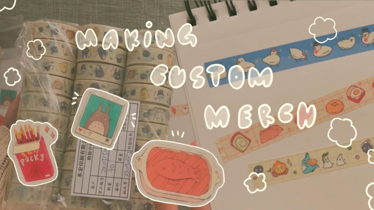making custom merch ✨ VOGRACE unboxing + review || washi tapes, acrylic keychains, and stickers! ✩