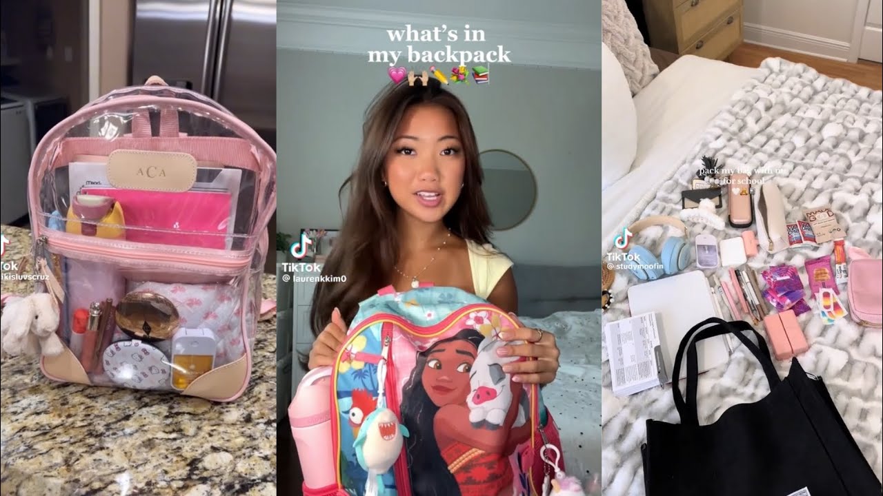 Pack my backpack for school💗✨ TikTok compilaton 