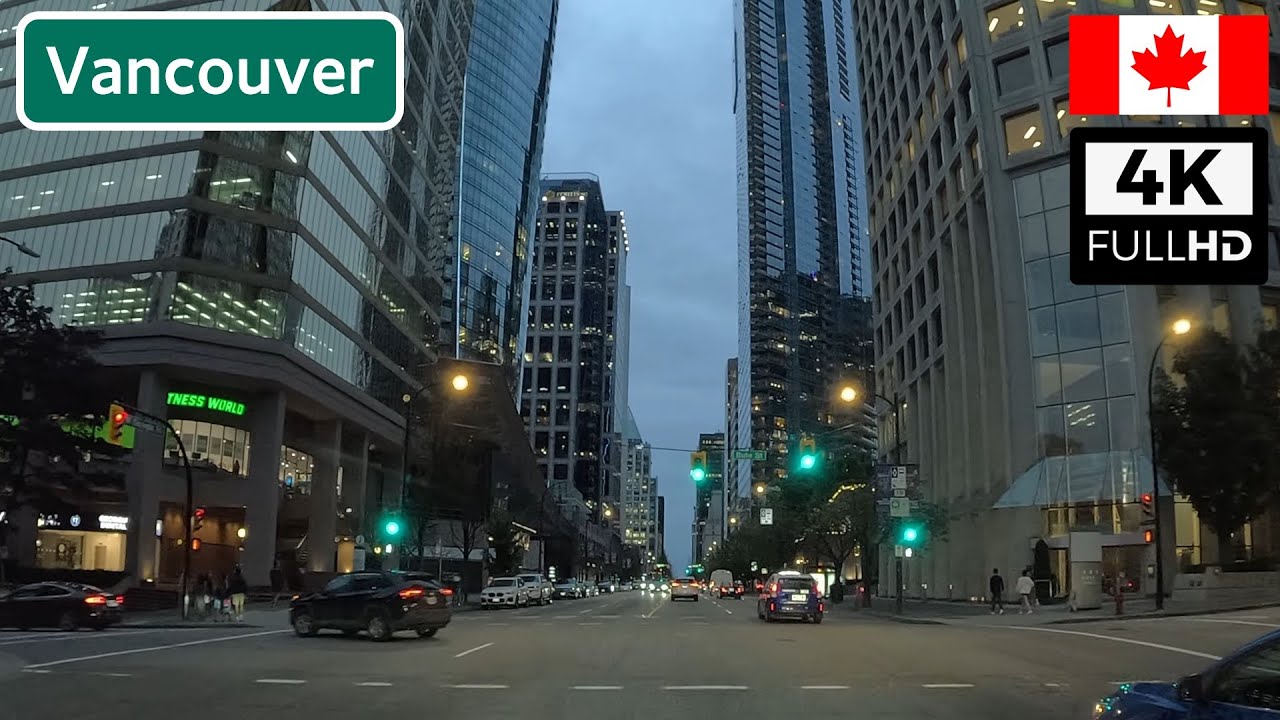 Evening Highway Drive into Vancouver, British Columbia Canada | 4K ASMR Scenic Drive