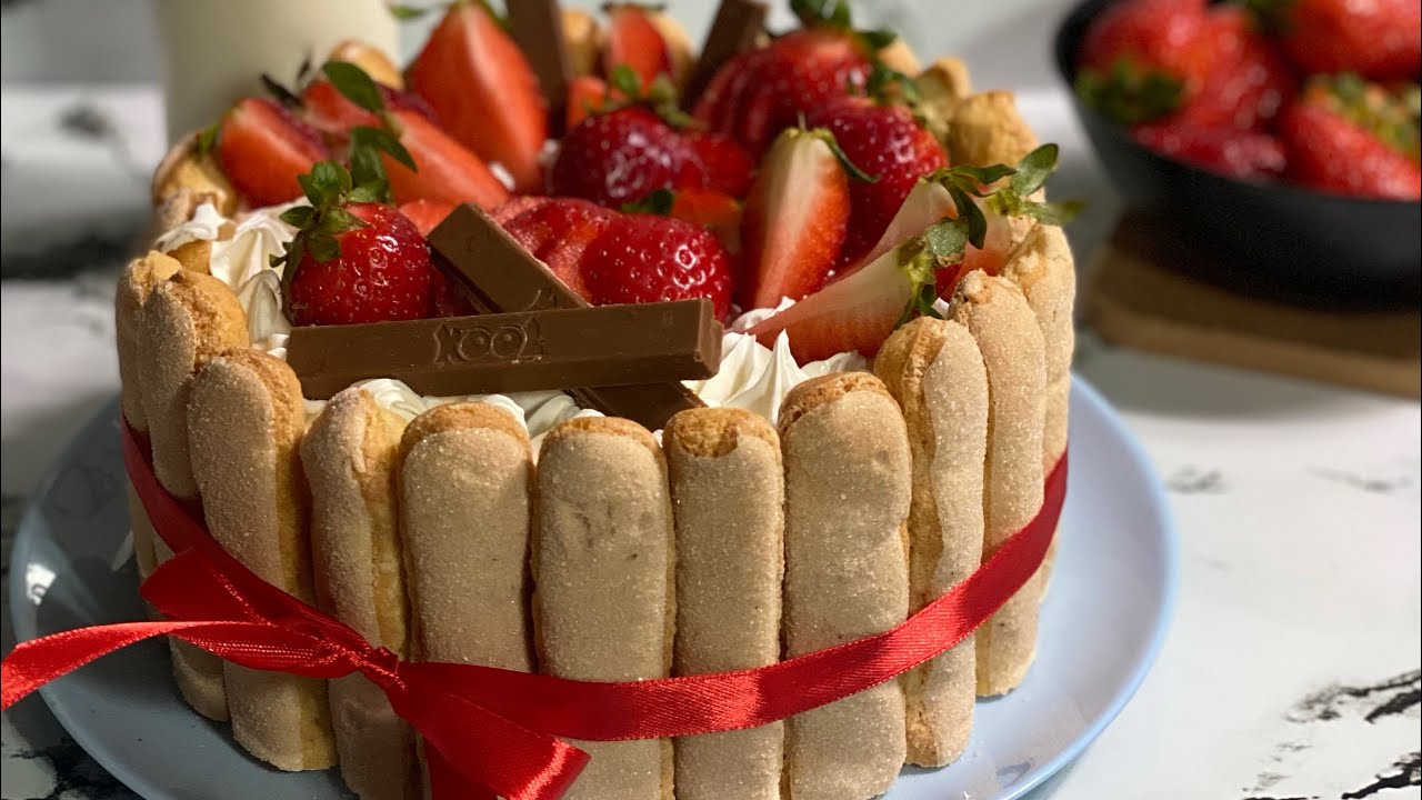 Recette charlotte 🍓 وصفة شارلوت بالفراولة 🍓😍