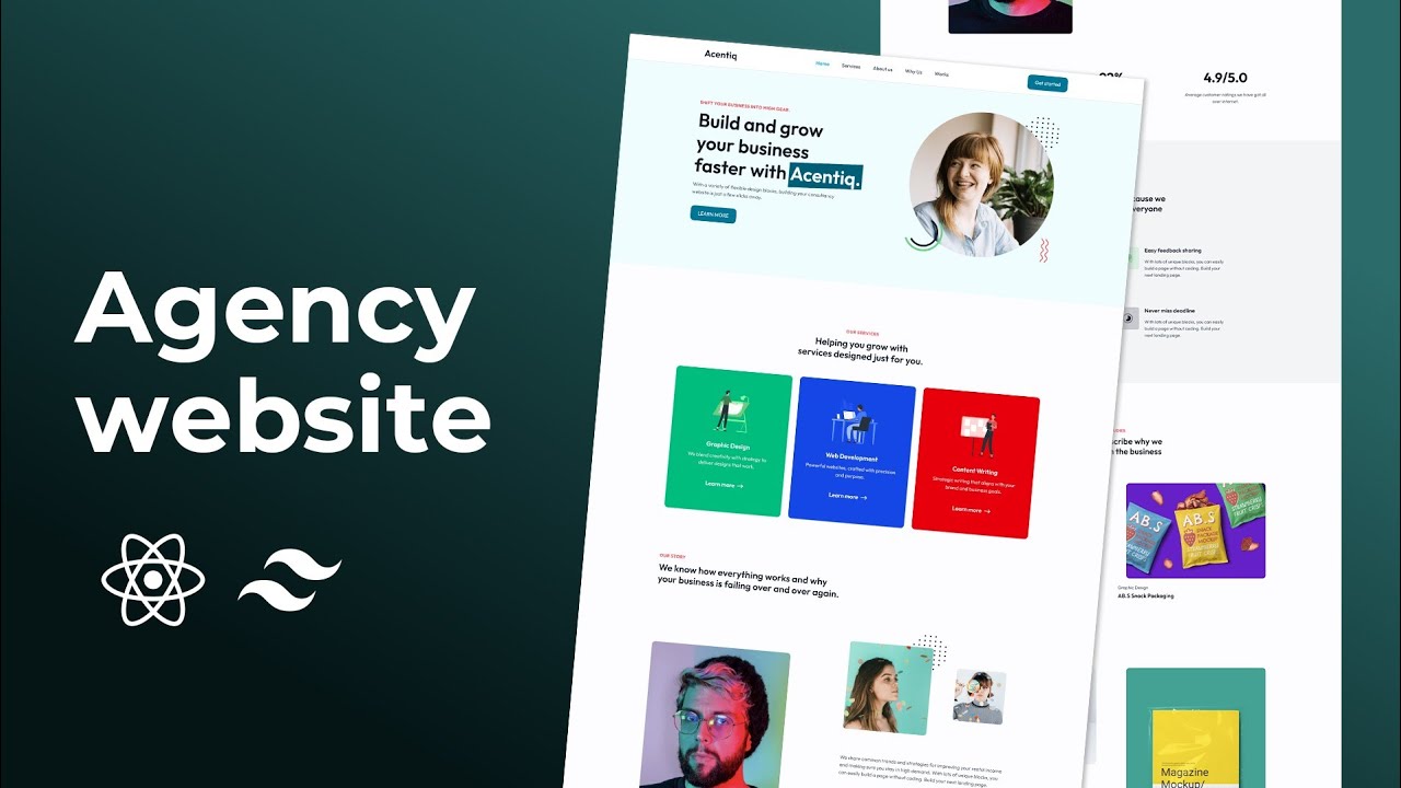 Agency website using React.js and Tailwind css