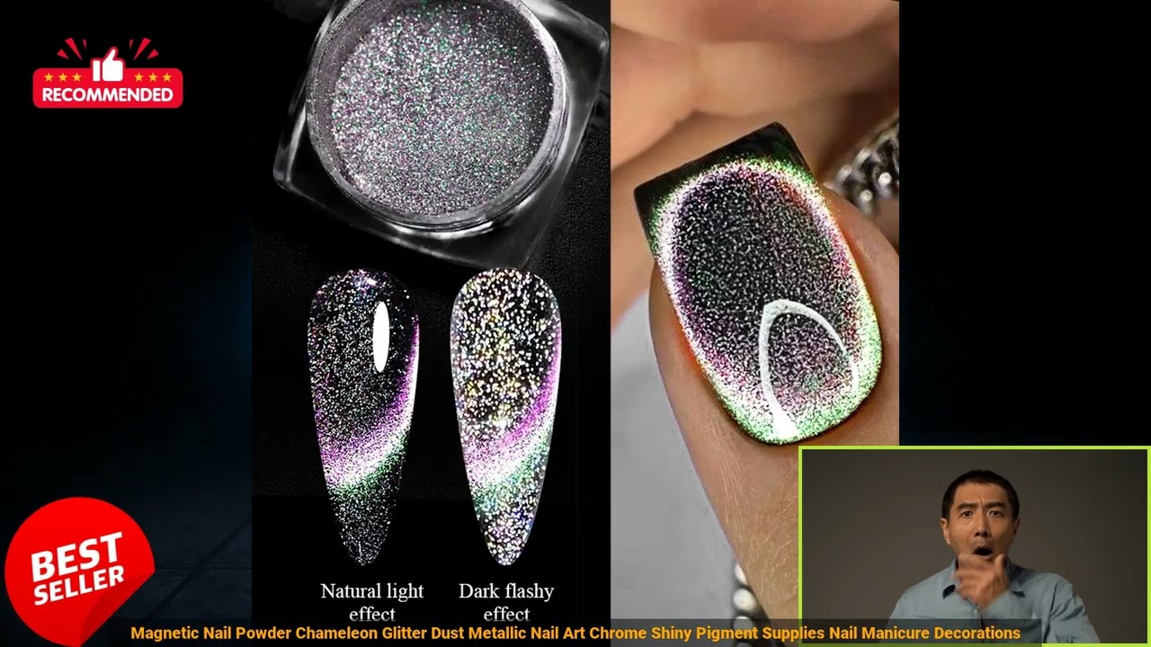 3256806104211688 Reflective Magnetic Nail Powder Chameleon Glitter Dust Metallic Nail A