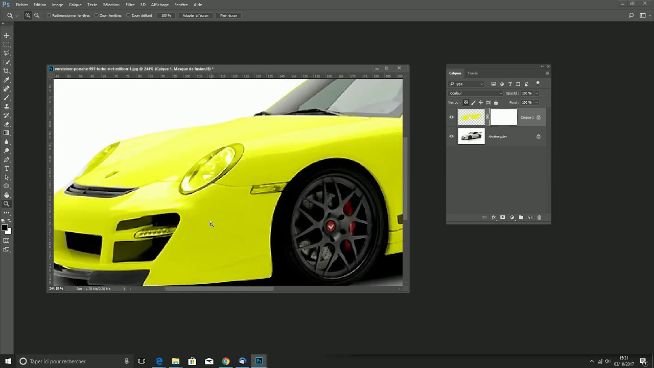 Photoshop - Modifier couleur blanche d'un objet
