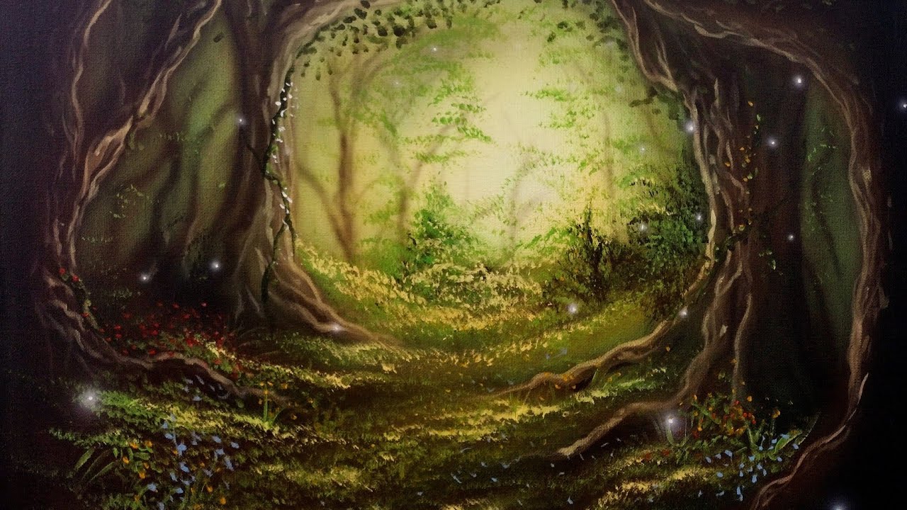 (time-lapse) Airbrush and painting techniques with Jesse Toombs. Enchanted Forest.