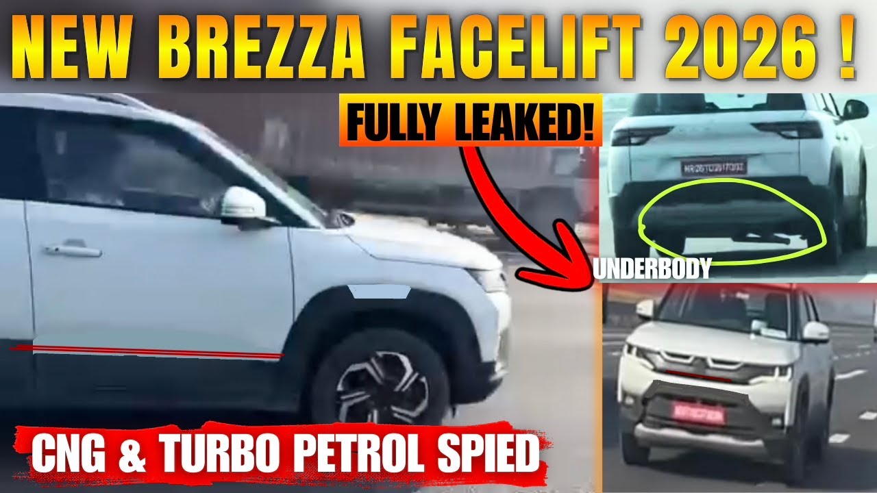FULLY LEAKED🚀 BREZZA Facelift 2025 Spied Testing | brezza 2025 features launch | brezza mileage CNG