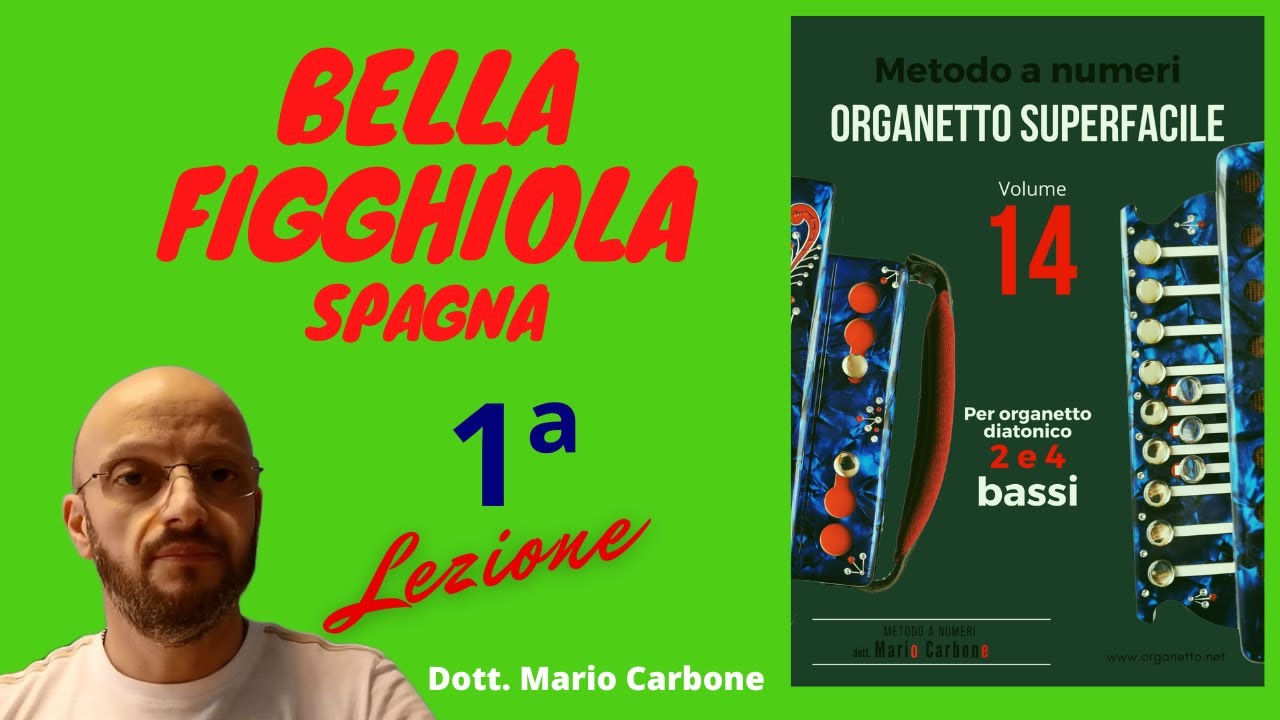 2 e 4 bassi - 1a Lezione - BELLA FIGGHIOLA -  organetto - Spagna - Figliola - - Spagna -