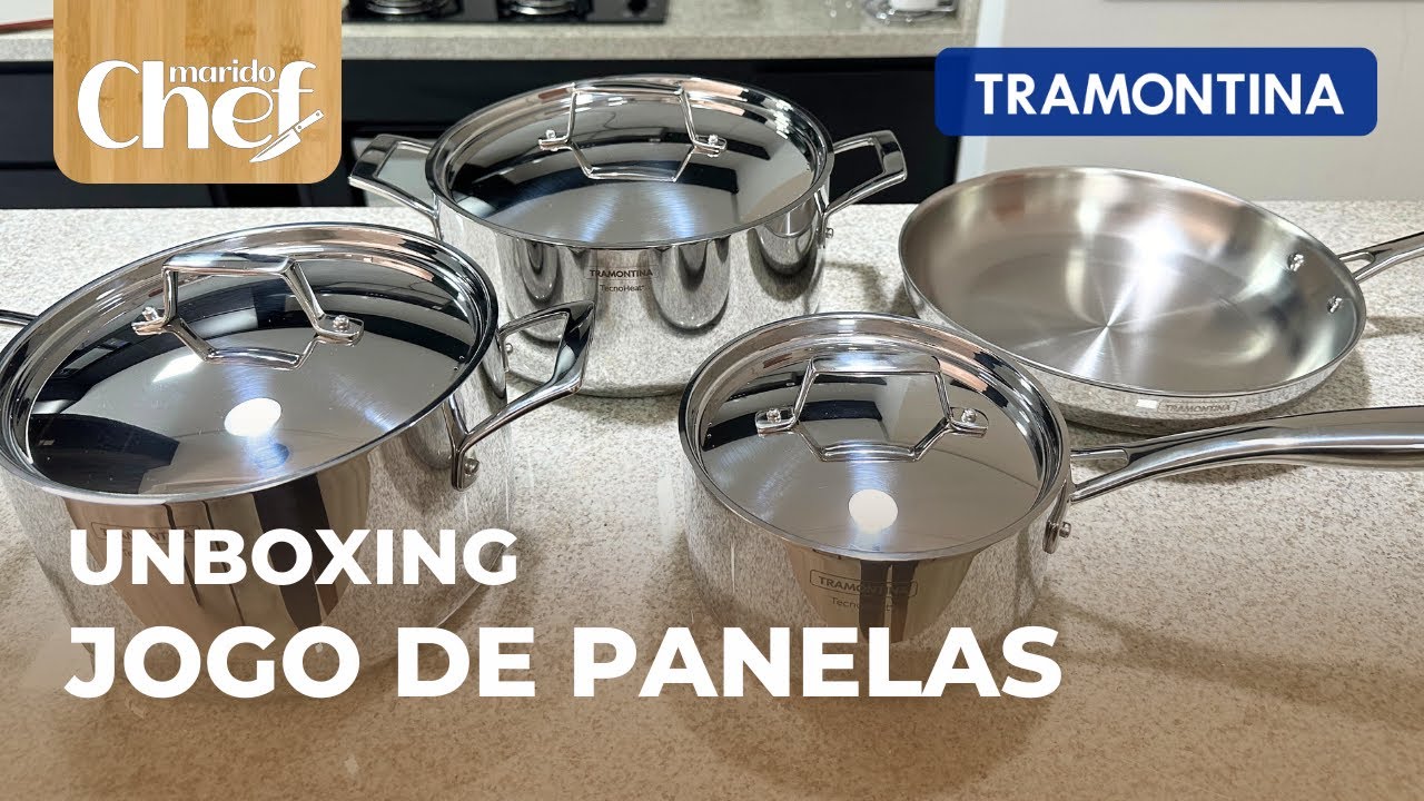 Unboxing Jogo de panelas Tramontina Grano Aço Inox TecnoHeat